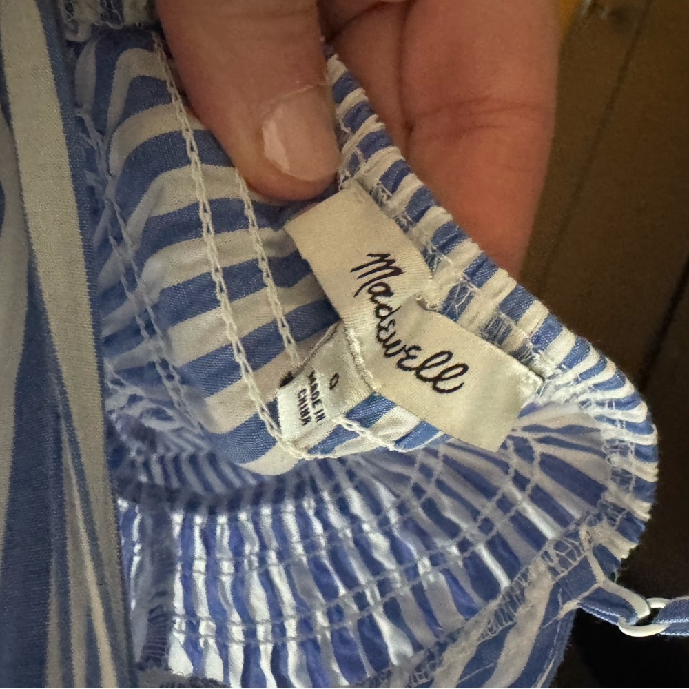 Madewell Striped Maxi Dress | Blue and White - Picture 4 of 4